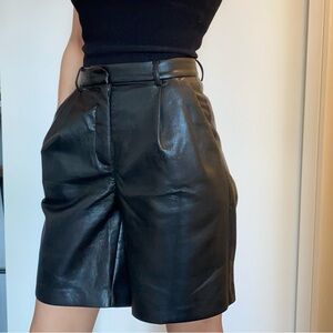 Wilfred Black Faux Leather Shorts